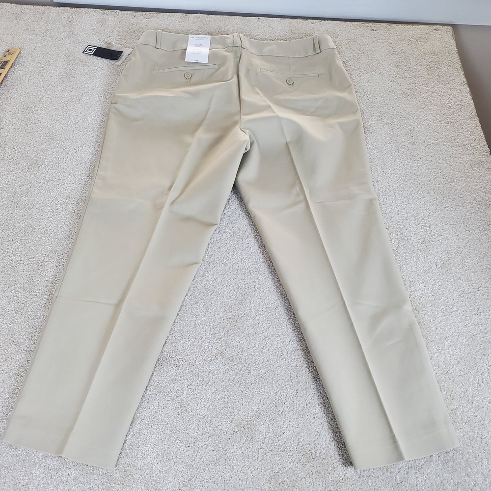 Liz Claiborne Emma Ankle Pants Size 16 SLIM Straight Leg Tan NWTGS - Picture 3 of 15